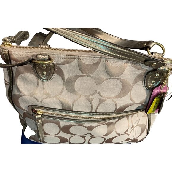 Coach J1220 Gallery Tote Authentic Entrupy Certified Signature Jacquard &Leather - Picture 2 of 10